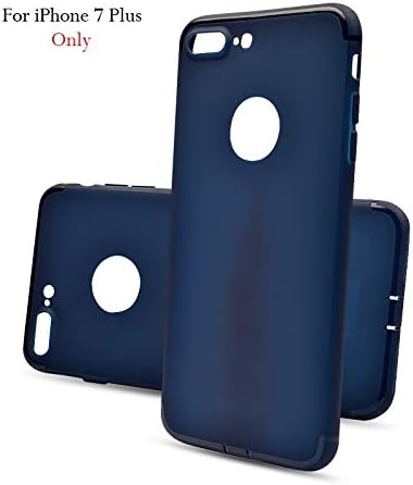 HighSky Ultra Slim Soft Silicone Anti Skid All Sides Protection with Anti Dust Plugs Back Case Cover for Apple iPhone 7 Plus (Blue)