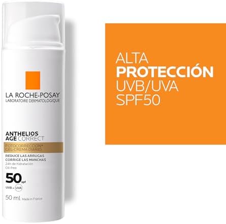 La Roche Posay Gel-Creme Protetor Anti-Envelhecimento, Fotocorrector de Uso Diário com FPS50, Corrige Rugas e Manchas, Melhora a Elasticidade, Fórmula com Cellox-B3 Tech, Anthelios, 50 ml