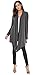 Womens Soft Casual Long Sleeve Draped Irregular Open Front Long Trench Winter Cardigan (S, Black)