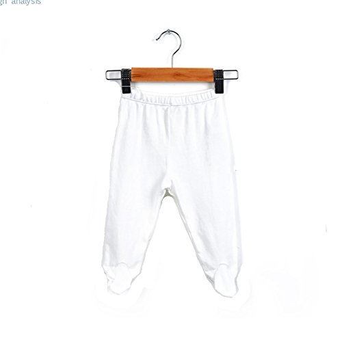 Monvecle Unisex Baby Set of 2 Organic Footed Pants Soft Cotton Underwear Pants White 3M