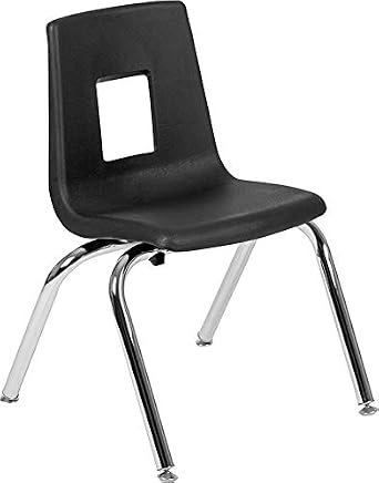 Amazon Com Offex 14 Plastic Space Saving Stackable Student School Chair With Self Leveling Glides Black Industrial Scientific