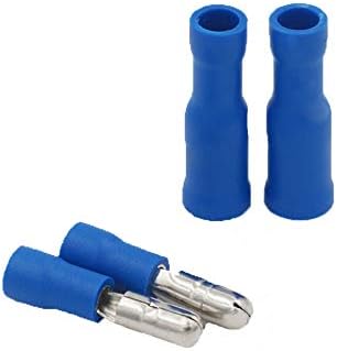 Grapelet 100x Blue Bullet Crimp Connectors Audio Wiring 1.1-2.6mm2 16-14AWG
