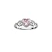 Sterling Silver October CZ Simulated Birthstone Baby Ring with Heart