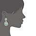 BONALUNA Bohemian Wood And Marble Effect Oval Shaped Drop Statement Earrings (TURQUOISE)