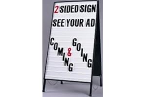 ACCENT PRINTING & SIGNS Sidewalk A-Frame Double Sided, 41H x 21W, Message Board Panels with Two 4" Letter Sets