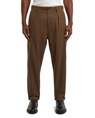 G-STAR Vaqueros Pleated Chino Relaxed Tapered para Hombre, Multicolor (desert palm/deep brown hb D24543-D731-H616), 27W / 32L