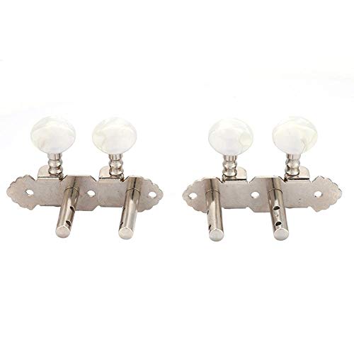 Tuning Pegs,2L 2R Ukulele Bass Tuning Pegs Sliver Classical Ukulele Tuning Pegs White Pearl Style Round Button Machine Heads - Thumbnail 6