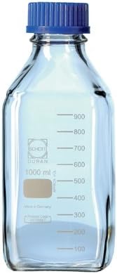 DURAN 21 820 24 5 Laboratory Bottle, Square with Din Thread, 100 ml Capacity (Pack of 10)