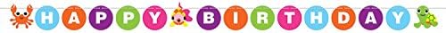 Party Central Pack of 6 Multicolored Juvi Ocean Circular Shaped “Happy Birthday” Ribbon Banners 8.5”