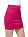 LE3NO Womens Fitted Solid Mini Skirt with Stretch