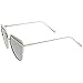 zeroUV Oversize Metal Frame Thin Temple Color Mirror Flat Lens Aviator Sunglasses 62mm