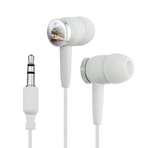 Hedgehog Tiny Novelty In-Ear Earbud Headphones - White