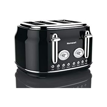 Homeart Artisan Toaster, 4 Slice, Black