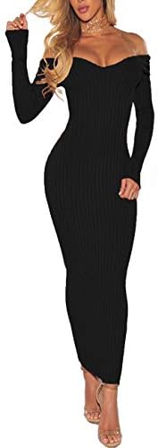 ZerMom Women's Casual Sexy Tank Dress Scoop Neck Sleeveless Bodycon Knee Length Club Vest Midi Pullover Sweater Dresses