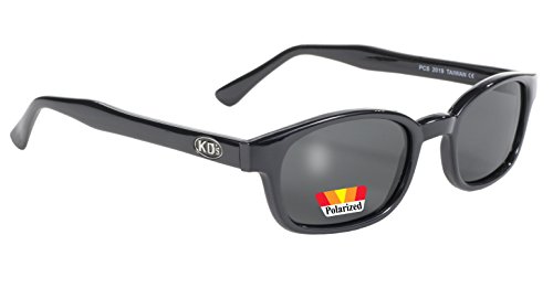 Pacific Coast Original KD's Polarized Biker Sunglasses (Black Frame/Dark Grey Lens)