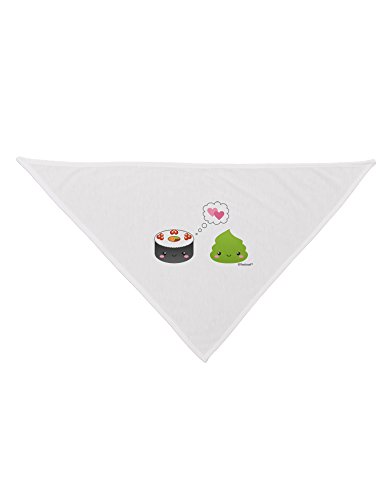 TooLoud Cute Sushi and Wasabi Love Printed White Dog Bandana 26
