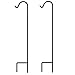 Gray Bunny Shepherds Hooks, 48 inch, 2 Pack - Heavy Duty, Non-Hollow, Powder Coated Metal, Bird Feeder Stand, Hanging Plant Hook, Weather Resistant, 6.5 lbs Weight Capacity