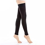CTK Footless Compression Stockings-Thigh High Microfiber Medical Tight Socks 20-30mmHg