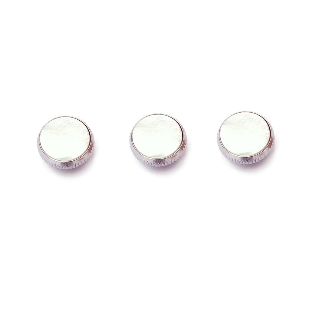 Alnicov White Shell Inlay Trumpet Finger Buttons Sliver for Trumpet Replacement 3pcs