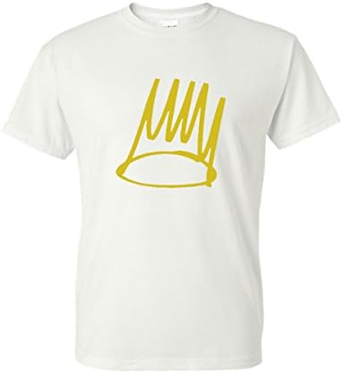 J Cole Crown Adult T Shirts (Black, Blue, Red, Gray, Green, White, Navy, Purple) (Medium, Black)