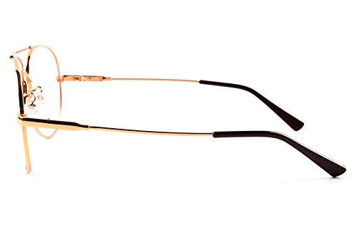 Agstum Large Aviator Full-flex Optical Memory Titanium Eyeglasses Frame 56mm (Gold)