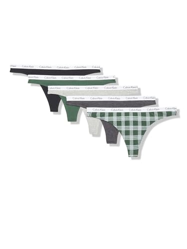 Calvin Klein Carousel Logo Cotton Stretch Thong Panties, Multipa