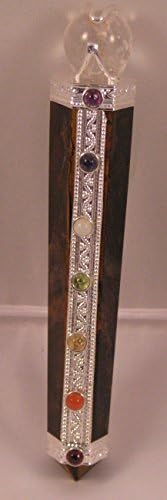 Tiger Eye 7 Seven Chakra Aura Healing Wand 4" - 5" Reiki Wicca Pagan Metaphysical (Tiger Eye)