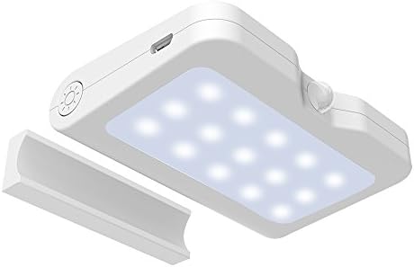 【15 LED】Motion Sensor Night Light, Diotem USB Rechargeable Light with 3 Dimmable Levels, Adjustable Modern Design and Stick-On Light Nightlight (white)