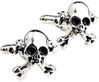 Holmes of London Novelty Skull And Crossbones Cufflinks Mens Silver Shirt Wedding With Free Gift Box