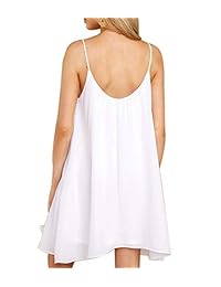 Mingriya - Vestido de verano para mujer, sin mangas, con tirantes, informal, de gasa