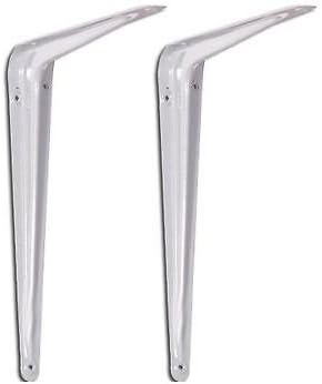 2x White Metal 8" X 10" Wall Corner Angle Shelving Shelf Brackets 2 Pcs 8x10inch
