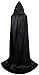 OLABB Unisex Hooded Cape Cloak Party Costumes for Halloween Christmas Cosplay Fancy Dress Costume Black