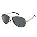 Dreamviva Anti-Glare Polarized UV400 Aviator Al-Mg Frame Spring Hinge Men Sunglasses Silver Frame Black Lens