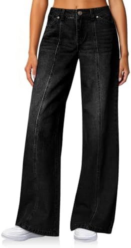 ONESO Wide Leg Jeans for Women High Waisted Stretchy Baggy Jeans