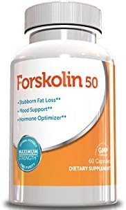 Forskolin for Weight Loss-Forskolin 50,(Coleus Forskohili Extract) 250mg, 60 Capsules, 30 Day Supply, Stomach Fat Burner and Weight Loss Supplements by Forskolin 50