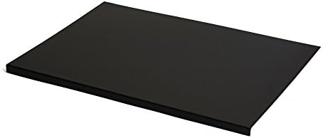 EgloohAdamantis - Real Leather Desk Mat Black cm 70x50 - Modern Design, Resistant Core Made of Steel with L-Shaped Forward Profile, Non-Slip Bottom - Made in Italy