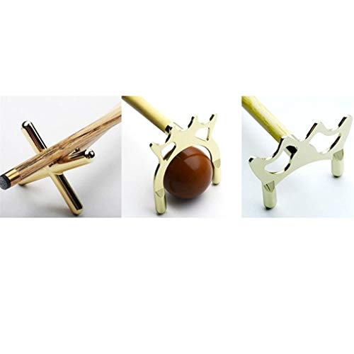 Yunzee Simple Style Anti-Slip Billiards Snooker Pool Cue Rest Bridge Head Holder Durable Pool Cue Snooker Accessory,Golden Metal Cross,Metal Copper Plating - Thumbnail 6