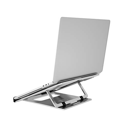 Laptop Stand, Foldable Lightweight Aluminum Ergonomic Portable Laptop Riser, Adjustable Ventilated Stand Holder for MacBook Pro/Air, HP, Dell, Lenovo, Samsung, Acer, Huawei MateBook