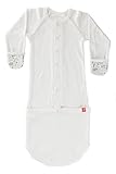 Goumikids Goumijamms Organic Smart Baby Gown, With No Scratch Mitts and Foot Pockets With Easy Diaper Change 3-6 Months Gray