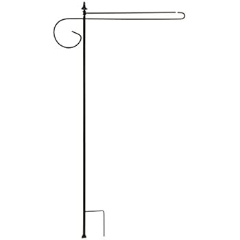 Briarwood Lane 3 Piece Wrought Iron Wrap-Around House Flag Stand Black 62