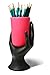 ARAD Phone Stand for iPhone and iPad, Book Holder Hand Statue Art (Black/Pink)