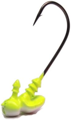 Megastrike Saltwater Pro-Shak E2 (Screw Lock) Shakey Head Jig, Pack of 4 (3/16-Ounce, Chart/White)