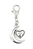 Stainless Steel Lobster Clasp with Alloy Heart
