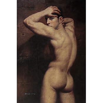 Art Prints Gay Men Nude Art Painting Canvas Transfer from Oil Painting with Hand-Painted Detail Signed Men's Torso Back Gay Art Decor (24
