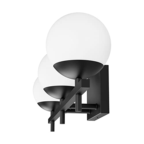 Ralbay Mid Century Modern Bathroom Vanity Lights 3Light Matte Black