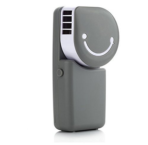 Summer Portable USB Air Conditioner Mini Fan Mute Bladeless Handheld Small Personal Cooling Fan USB/Rechargeable Battery Operated Desktop Cooler Table Fans, Great for Travel Home Office Sports (Grey)