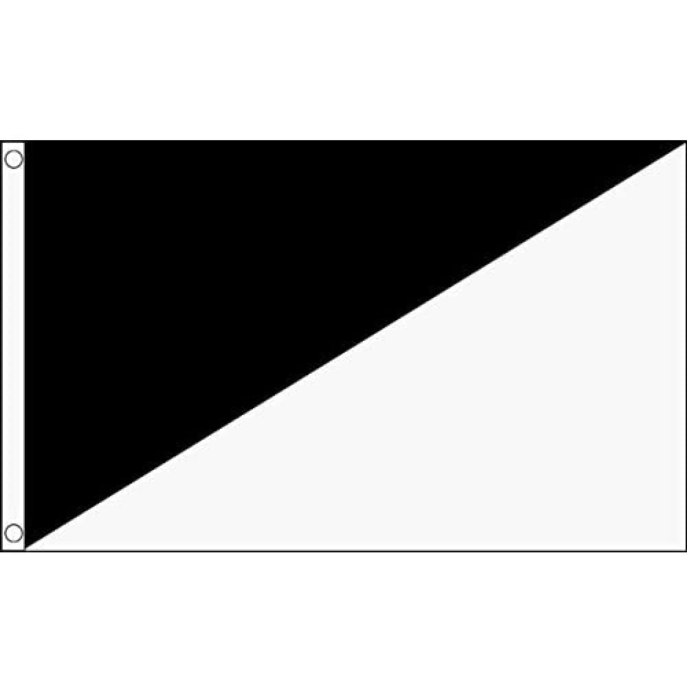 AZ FLAG - Black And White Diagonally Divided Flag - 2x3 Ft - 100D Polyester Race Officer - Racing Banner with Two Metal Grommets - Fade Resistant - Vivid Colors - 2' x 3' Feet - 90x60 Cm
