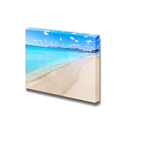 Canvas Prints Wall Art - Mallorca Can Picafort Beach in Alcudia Bay at Majorca Balearic Islands of Spain - 12" x 18"