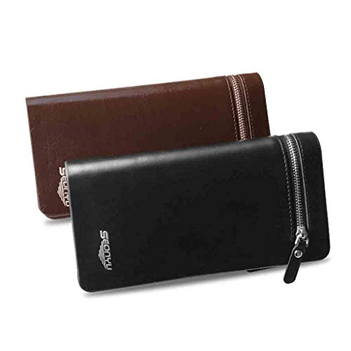 Hattfart Simply Wallet Long Handbag Large Capacity Leather Purse Clutches Bifold Multi Card Holder