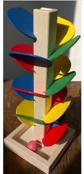 Amazon 木のおもちゃ 手作り キット ドロップ 知育玩具 くるくる スロープ タワー 落ちる ボール 高さ cm 木製 トイ 動く 触る 考える 幼児期 スロープトイ おもちゃ